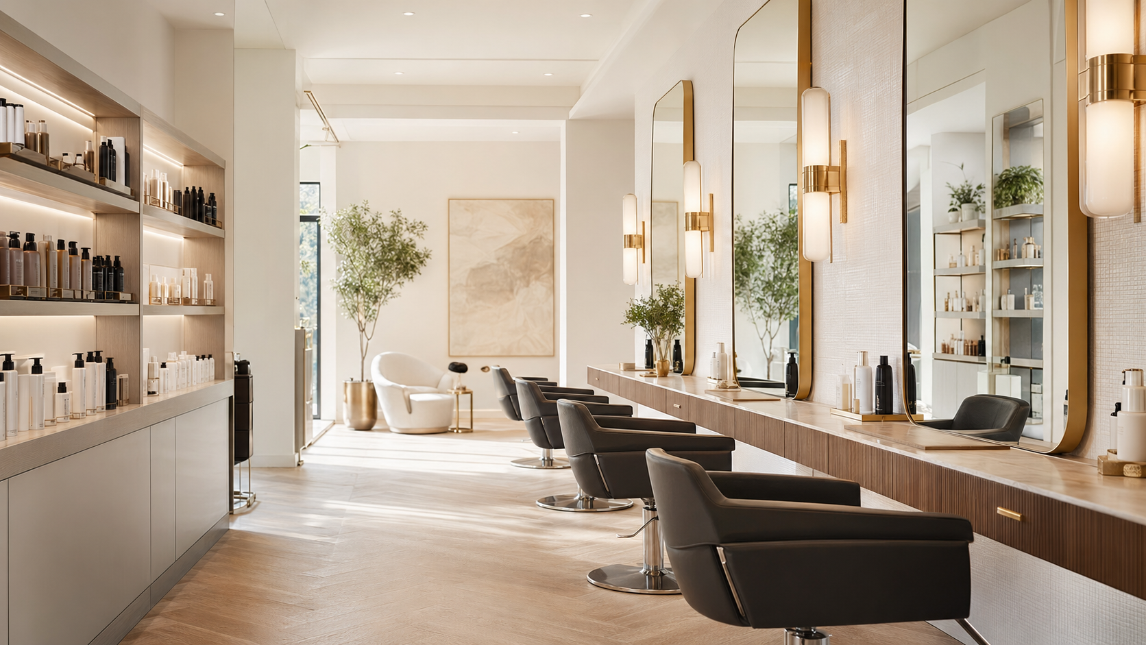 Modern Salon Alure styling stations and salon interior
