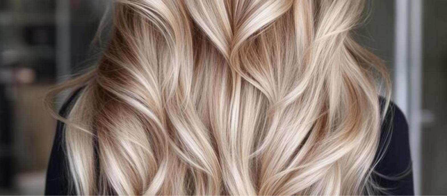 Dimensional blonde balayage highlights on long hair